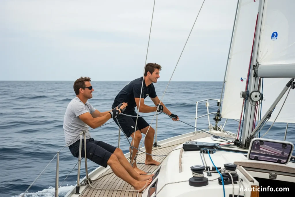 Managing Sails and Maneuvers at Sea